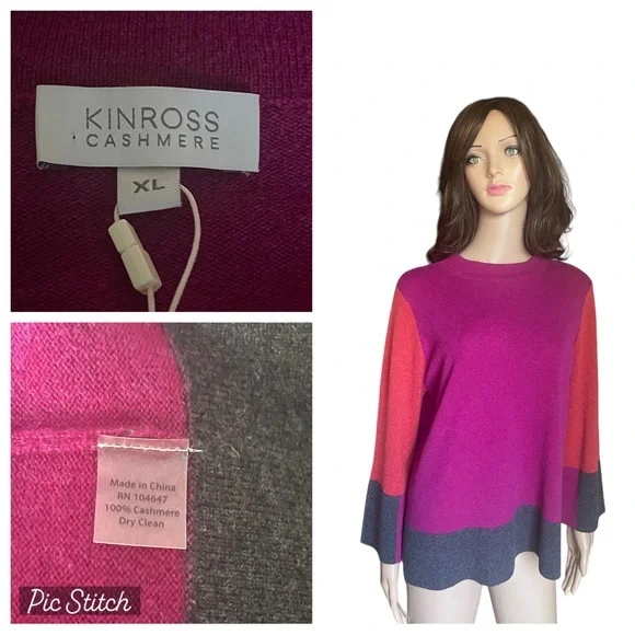 New! Kinross Cashmere Women's Purple /grey
Sweater size XL - Picture 1 of 13